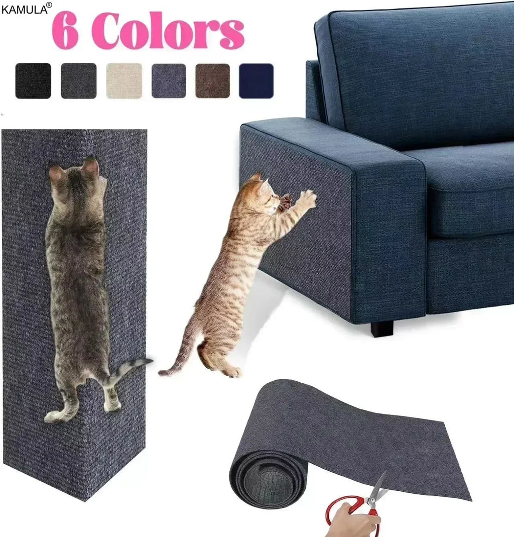 Trimmable Cat Scratching Mat Self-Adhesive Carpet Mat Pad Cat Pet Scratcher Furniture Couch Corner Indoor Sofa Wall Protector