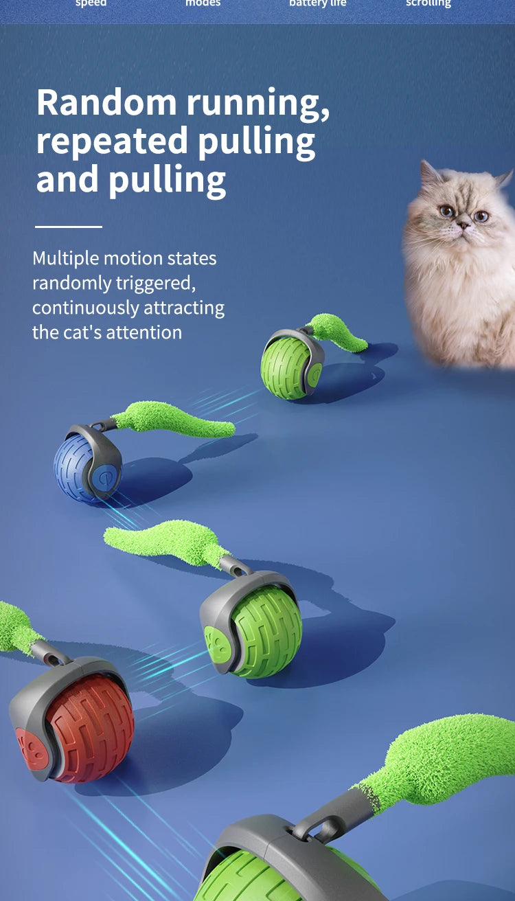 New Interactive Cat Toys Ball Auto Electric Rolling Ball Toys for Cat Kitty Pet Smart Automatic Teaser USB Rechargeable Cat Toy