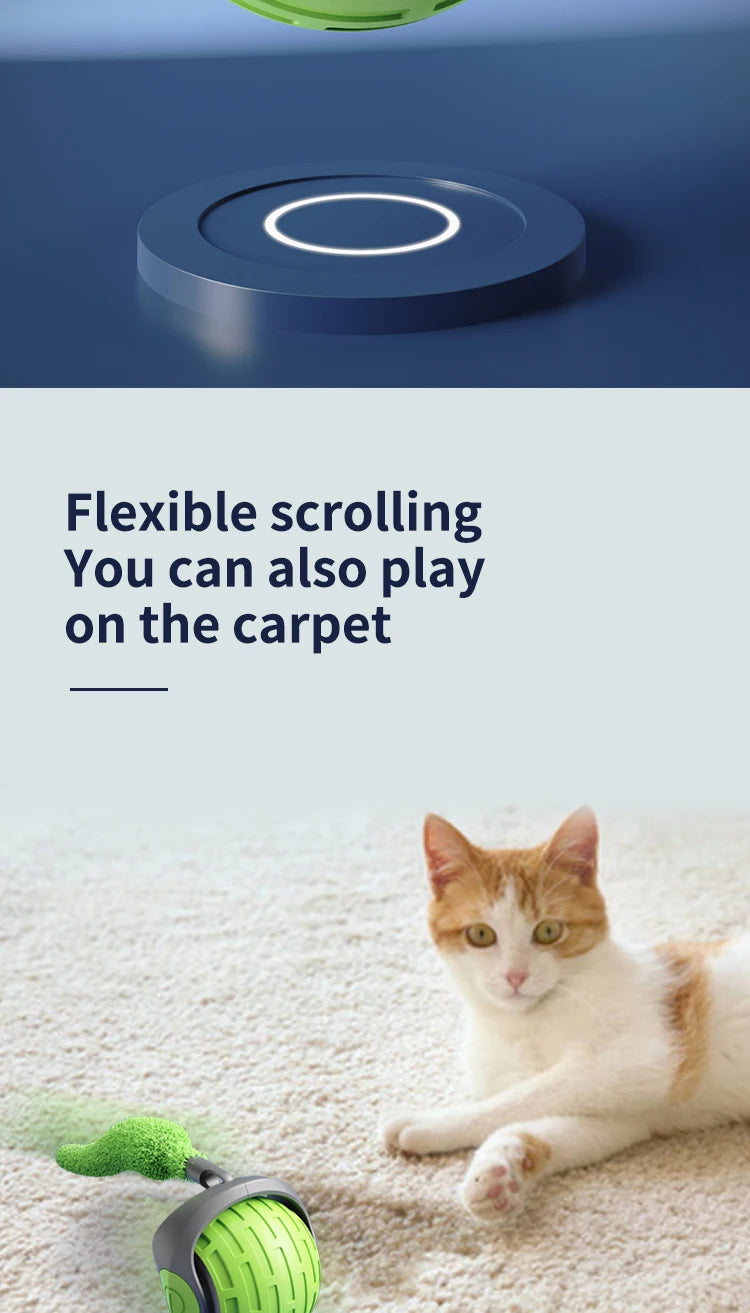 New Interactive Cat Toys Ball Auto Electric Rolling Ball Toys for Cat Kitty Pet Smart Automatic Teaser USB Rechargeable Cat Toy