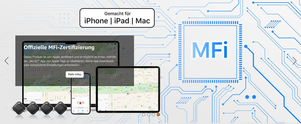 Mini GPS Tracker Compatible with iOS Find My APP Dog Cat Locator Child Finder Pet & Car Lost Tracker Smart iTag with Keychain