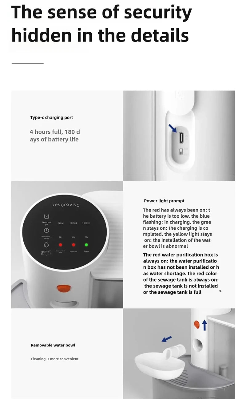 Smart Dump Cat Water Dispenser Running Water Rechargeable Automatic Water Dispenser For Pet Dogs