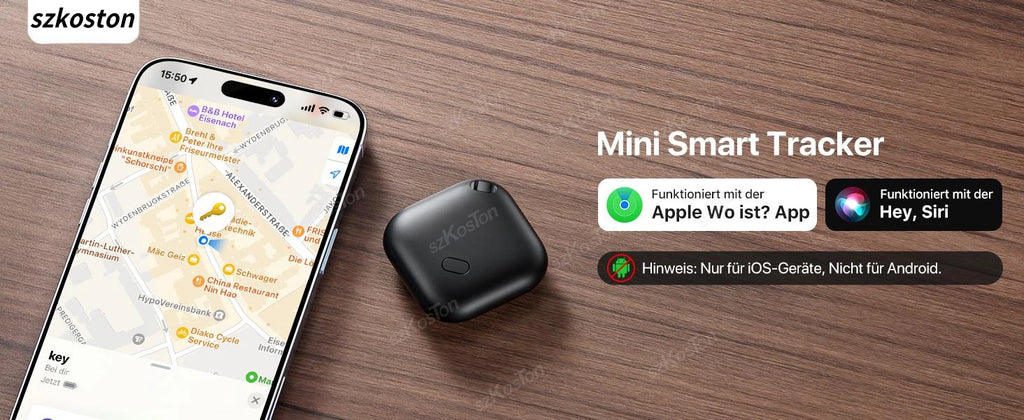 Mini GPS Tracker Compatible with iOS Find My APP Dog Cat Locator Child Finder Pet & Car Lost Tracker Smart iTag with Keychain