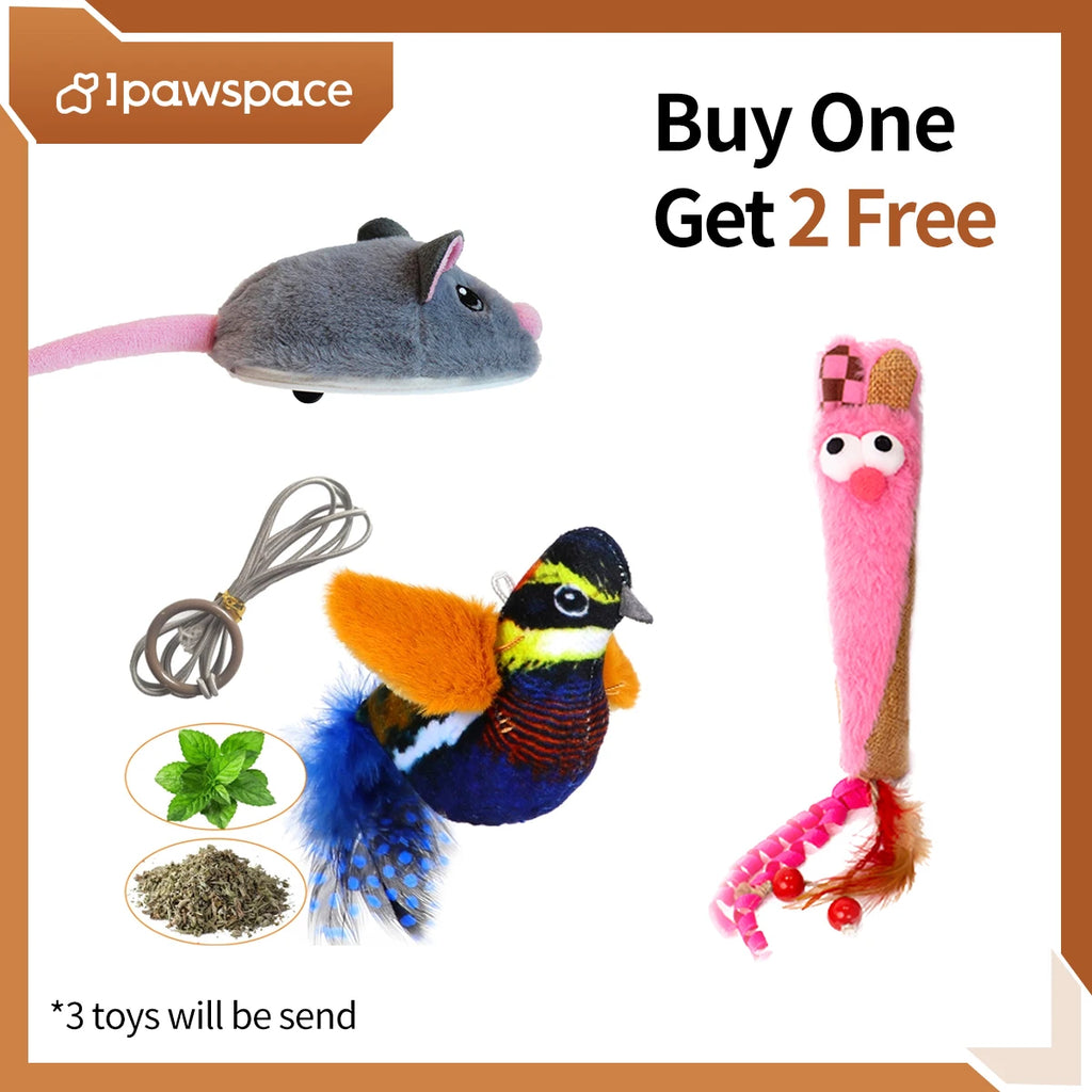 Electric Interactive Mouse Cat Toys Funny Plush Toy Smart Pet Interactive Movement Toys Fast Moving Pet Cat Accessories