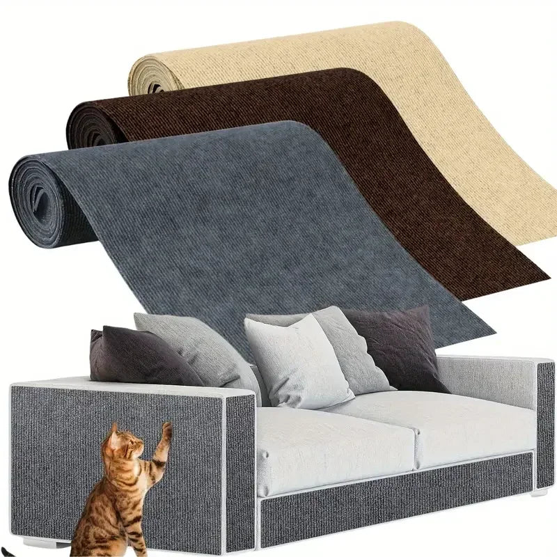 Trimmable Cat Scratching Mat Self-Adhesive Carpet Mat Pad Cat Pet Scratcher Furniture Couch Corner Indoor Sofa Wall Protector