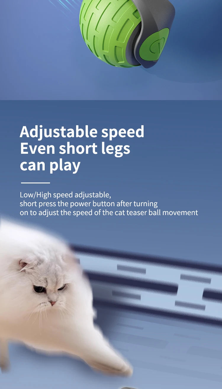 New Interactive Cat Toys Ball Auto Electric Rolling Ball Toys for Cat Kitty Pet Smart Automatic Teaser USB Rechargeable Cat Toy