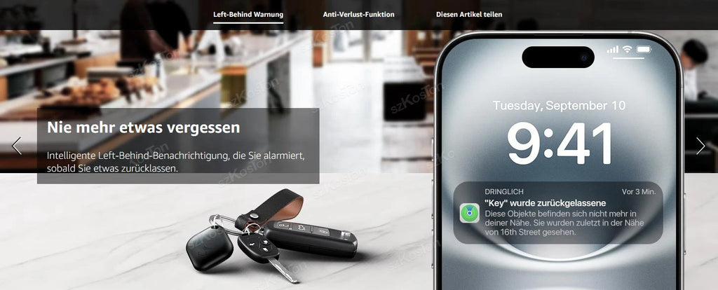 Mini GPS Tracker Compatible with iOS Find My APP Dog Cat Locator Child Finder Pet & Car Lost Tracker Smart iTag with Keychain