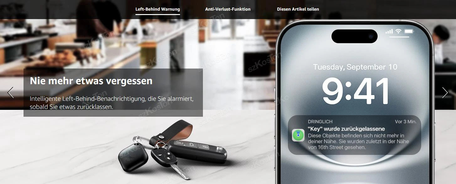 Mini GPS Tracker Compatible with iOS Find My APP Dog Cat Locator Child Finder Pet & Car Lost Tracker Smart iTag with Keychain