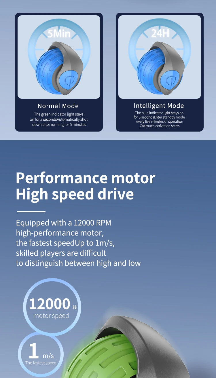 New Interactive Cat Toys Ball Auto Electric Rolling Ball Toys for Cat Kitty Pet Smart Automatic Teaser USB Rechargeable Cat Toy