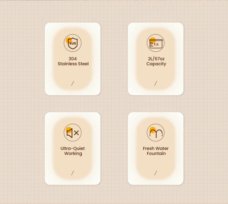 ROJECO Stainless Steel Pet Drinking Fountain Automatic Cat Water Fountain Smart Pet Water Dispenser for Dog Cat Drinking Supply